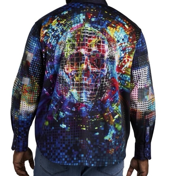 Robert Graham Other - NWT Robert Graham DISCO SKULL Embroidered Sequined Disco Ball Shirt 3XL $328